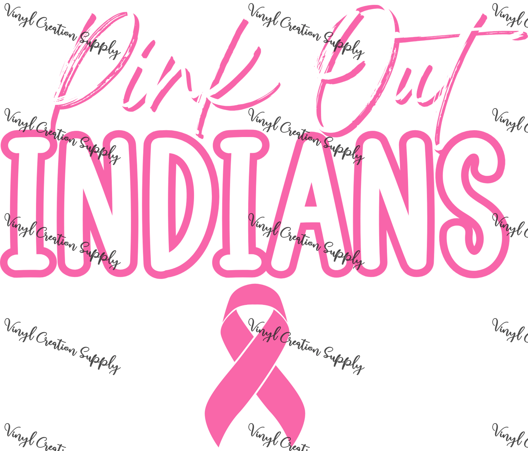 Pink out Indians Ribbon – VCS' DIY Shirts & More