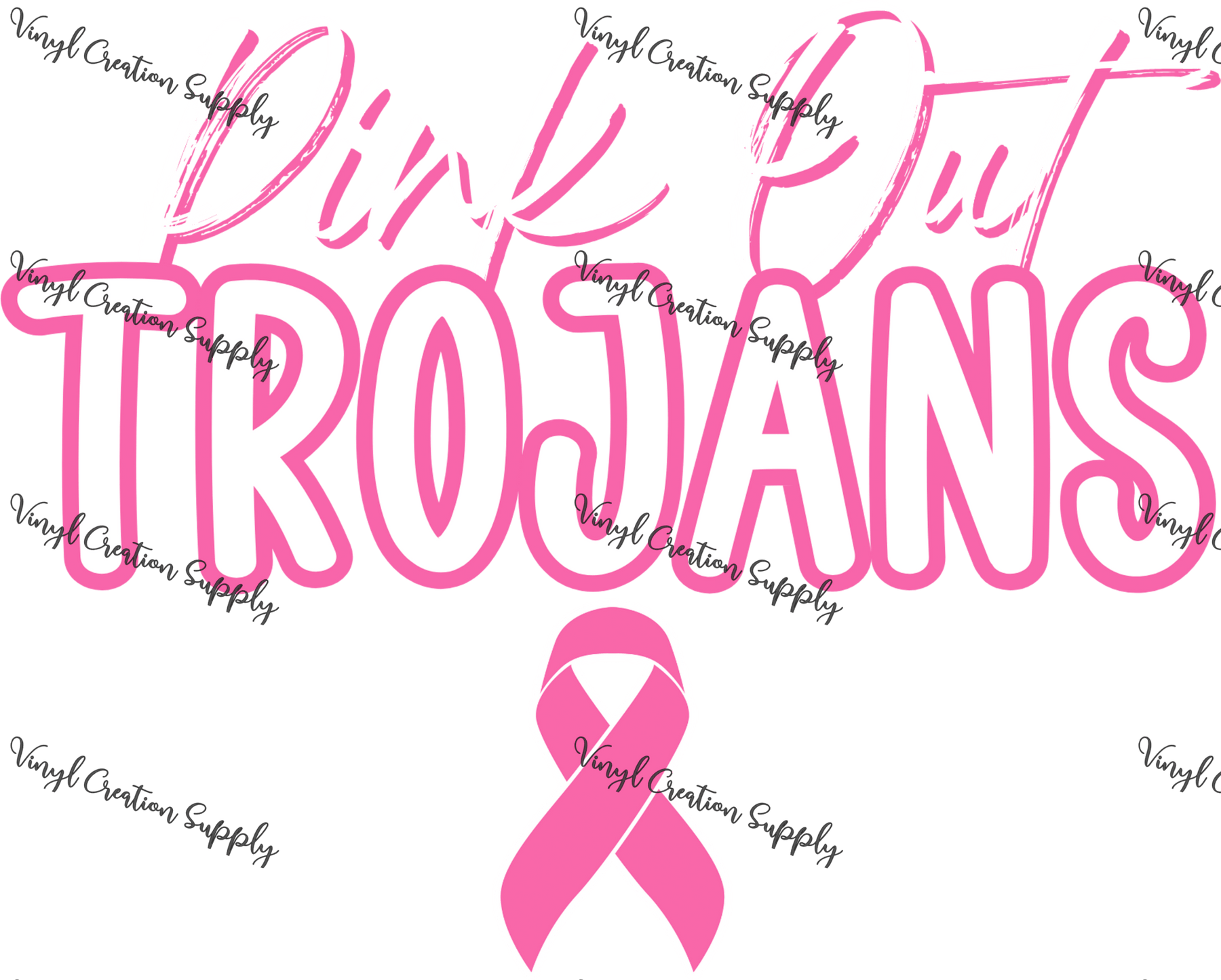 Pink out Trojans Ribbon – VCS' DIY Shirts & More