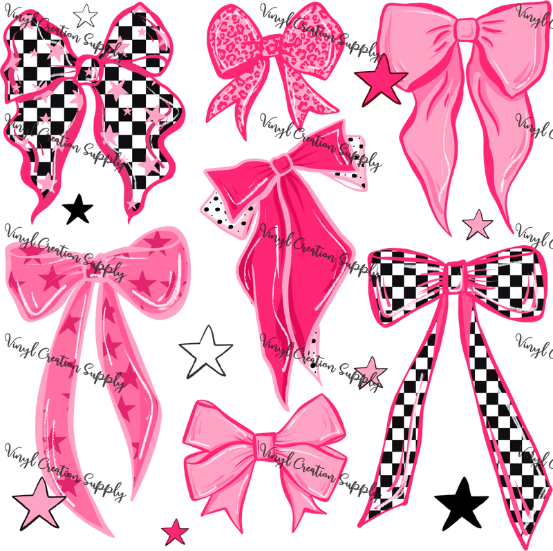 Pink & Checkers Bow – VCS' DIY Shirts & More