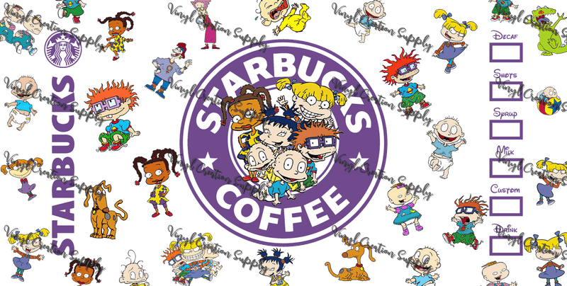 Starbucks Rugrats Rugrats Starbucks– Printed Wrap – VCS' DIY Shirts & More